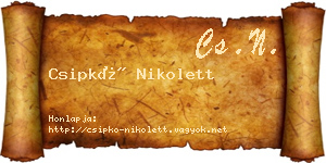 Csipkó Nikolett névjegykártya